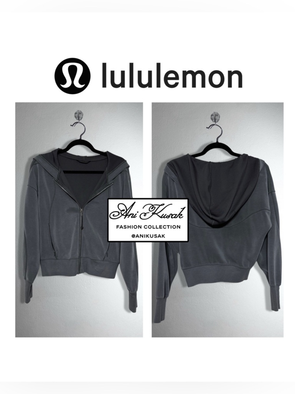 lululemon athletica Charcoal Gray Zip Hoodie